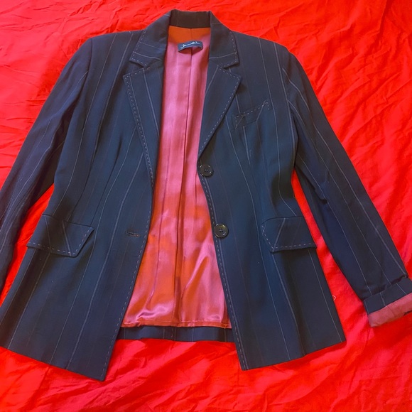 Pin stripe tailored jacket with red details - Picture 1 of 12